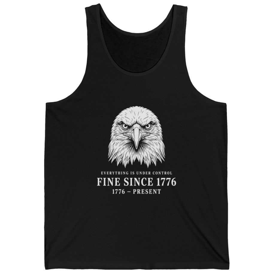Stressed Eagle Fine Since T-Shirt - Black front