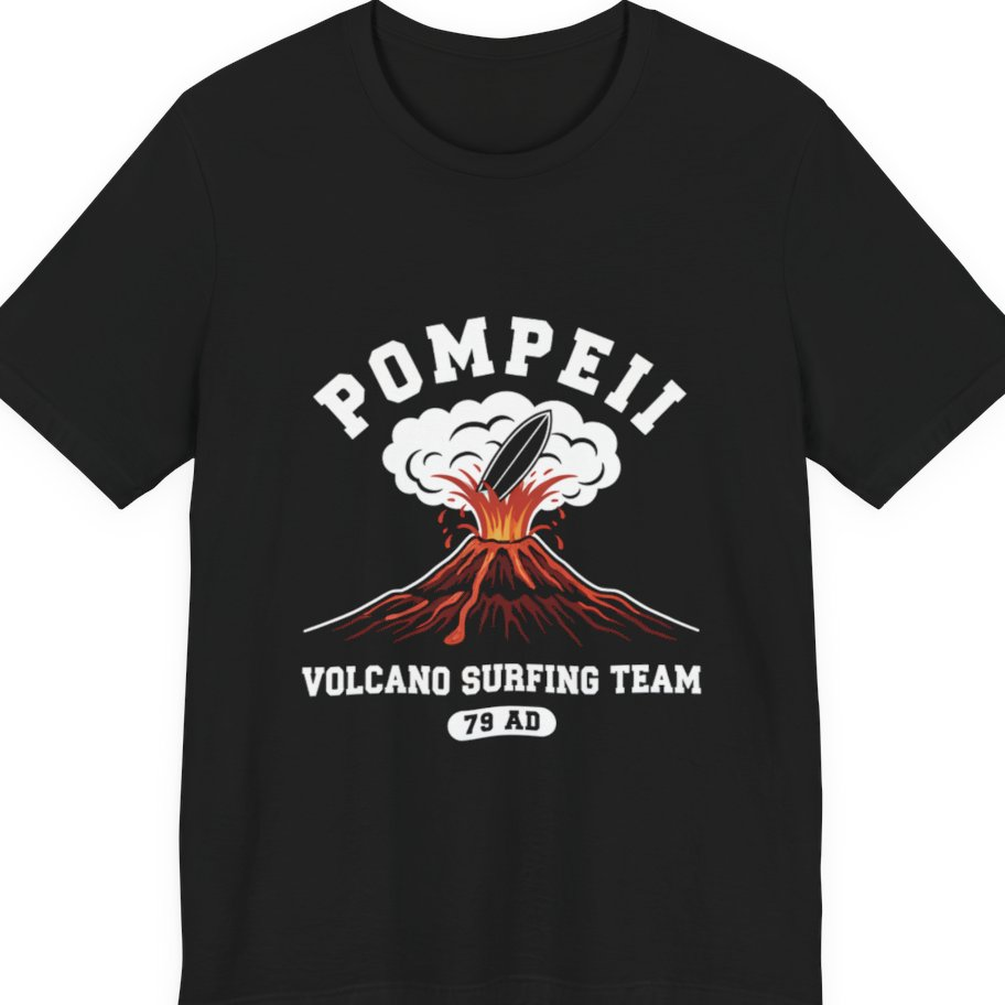 Pompeii Volcano Surfing Team Premium Tee - Black front