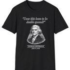 Thomas Jefferson Procrastination Double Spaced T-Shirt - Black front