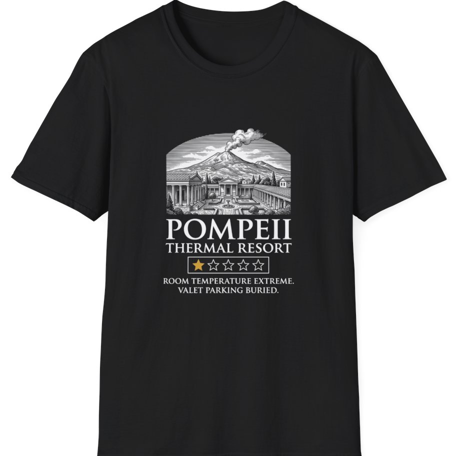 Pompeii Thermal Resort T-Shirt - Black front