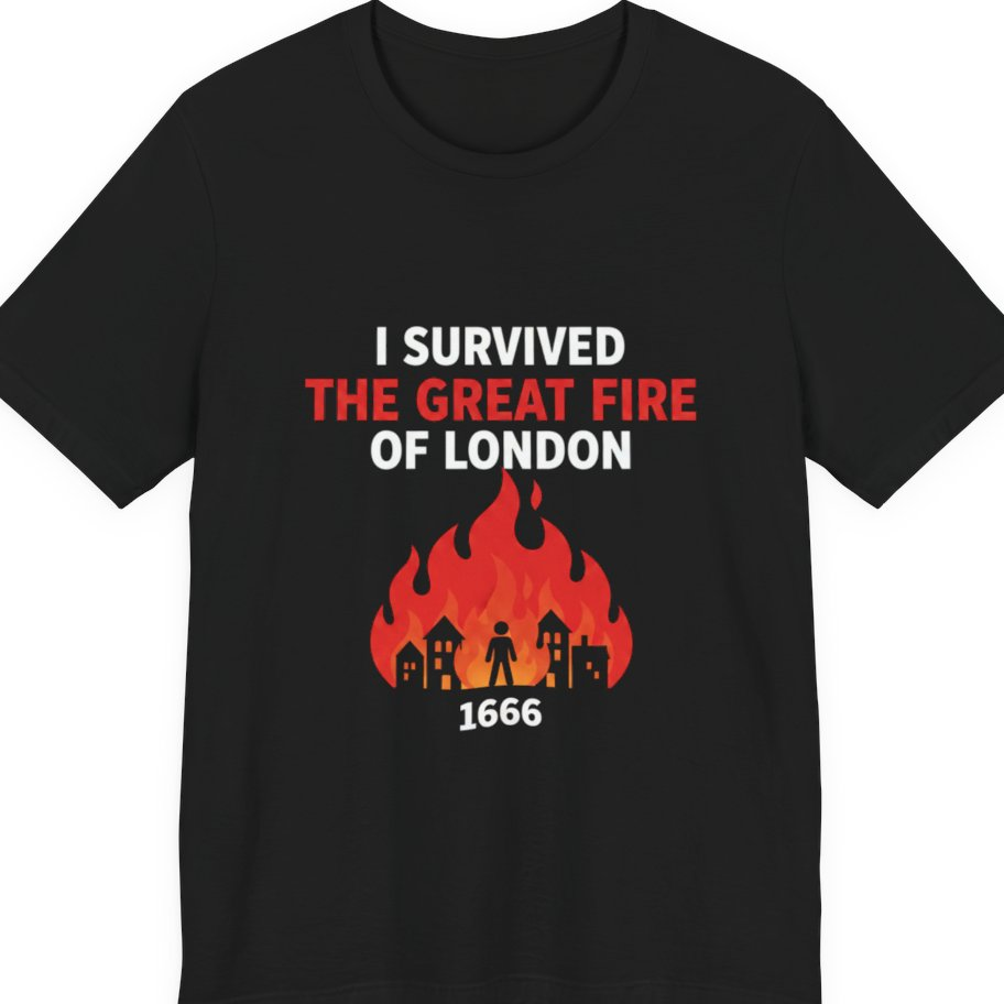 I Survived The Great Fire Premium Tee - Black front
