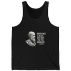 Socrates Ignorance Is Bliss Quote Tank Top - Black front