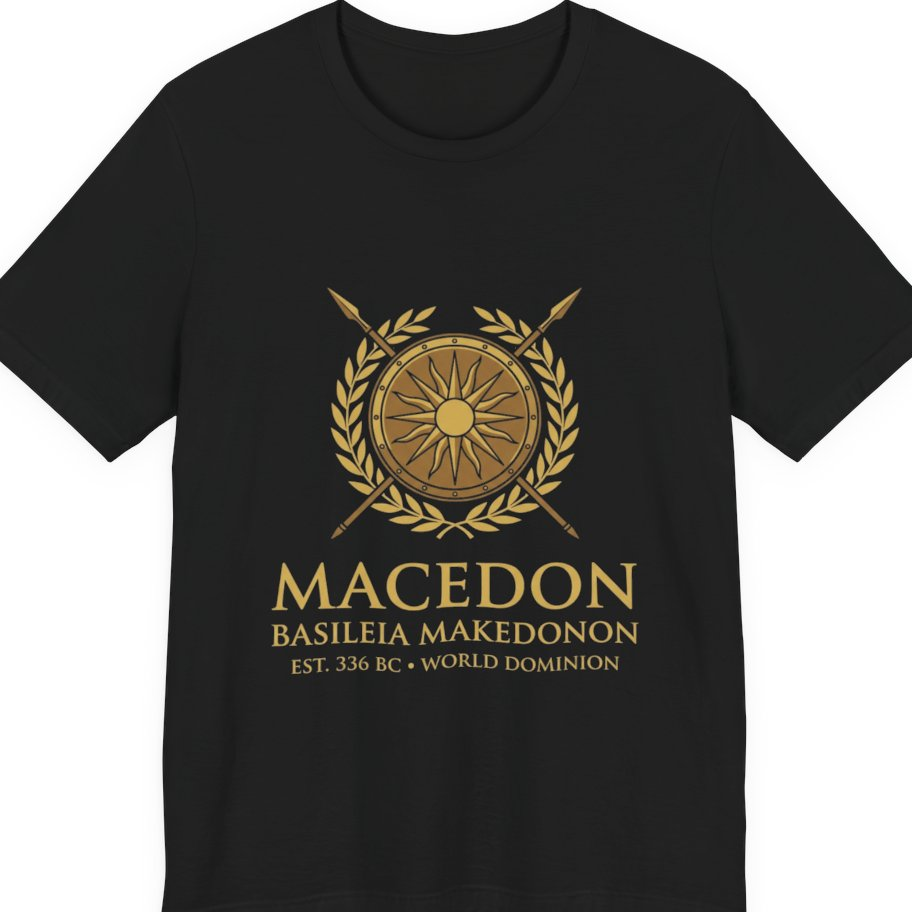 Macedonian Empire Crest Premium Tee - Black front