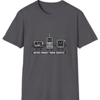 Never Forget Their Service Obsolete T-Shirt - Charcoal front