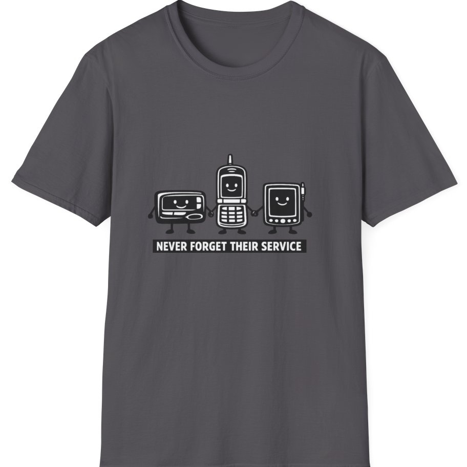 Never Forget Their Service Obsolete T-Shirt - Charcoal front