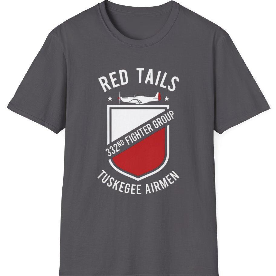 Red Tails 332nd Fighter Group T-Shirt - Charcoal front