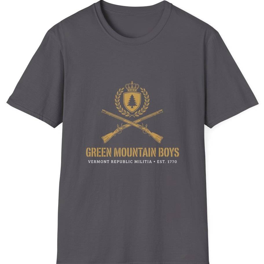Green Mountain Boys Crest T-Shirt - Charcoal front