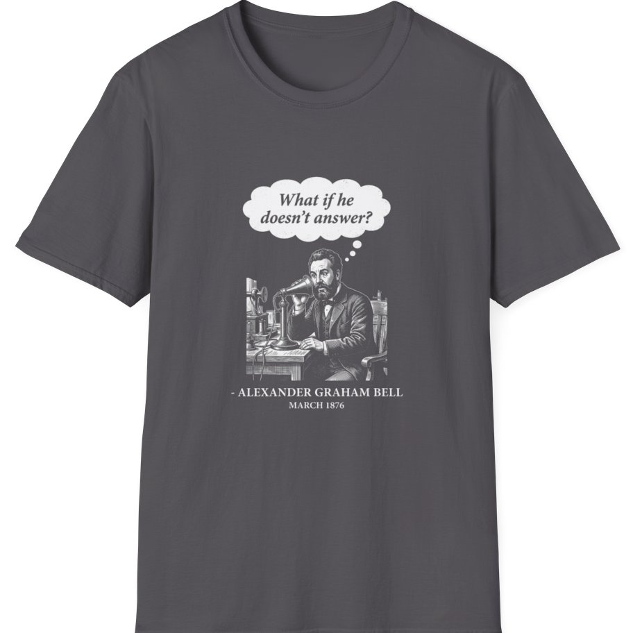 First Phone Call Panic T-Shirt - Charcoal front
