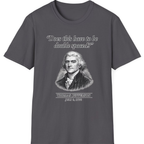 Thomas Jefferson Procrastination Double Spaced T-Shirt - Charcoal front