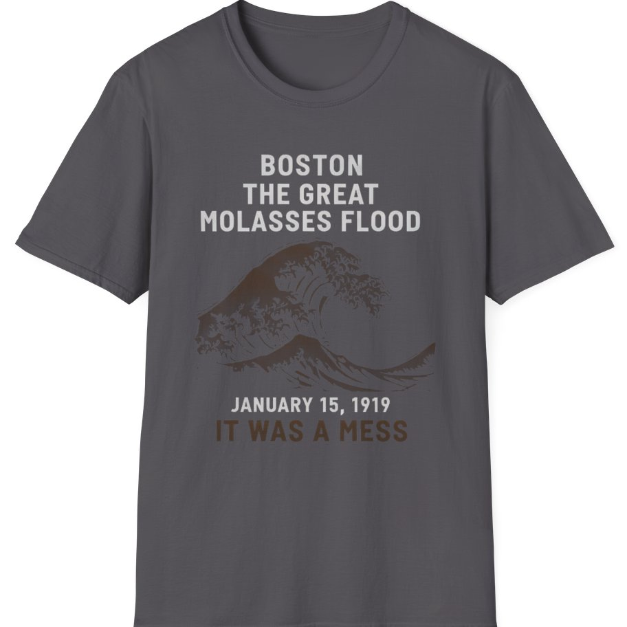 Boston The Great Molasses Flood T-Shirt - Charcoal front