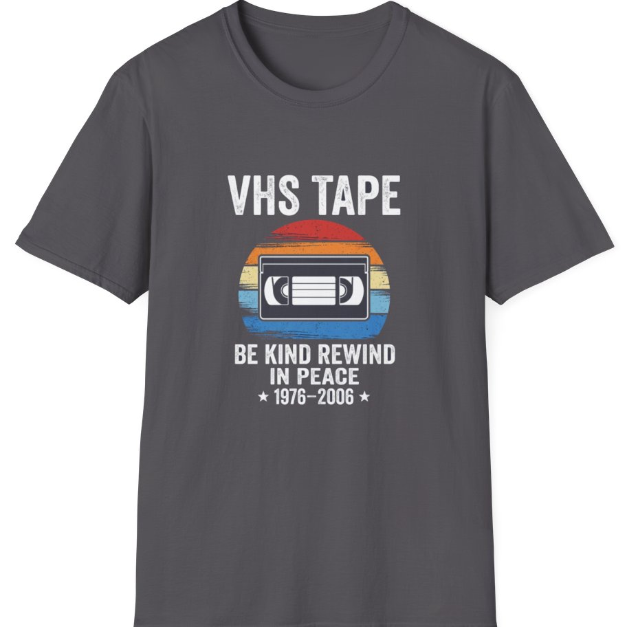 Vhs Tape Memorial T-Shirt - Charcoal front