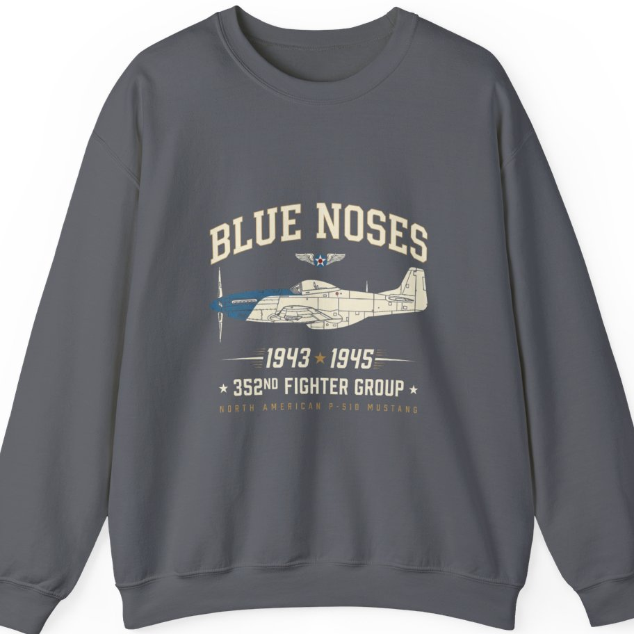Blue Nosed Fighter Group Sweatshirt - Charcoal front