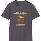 Jesse James Crooked Picture T-Shirt - Charcoal front