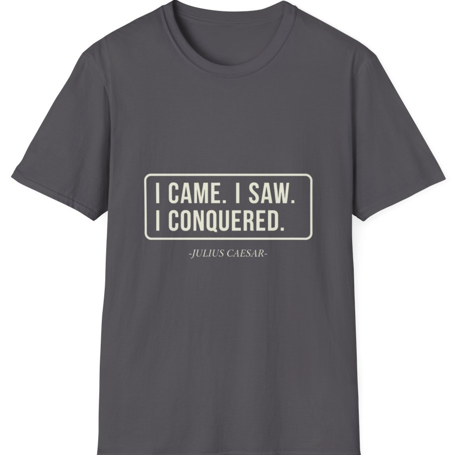 I Came I Saw I T-Shirt - Charcoal front