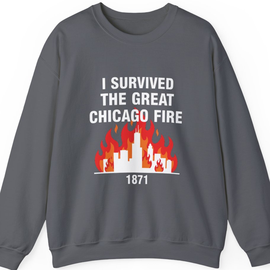 Great Chicago Fire Classic Sweatshirt - Charcoal front
