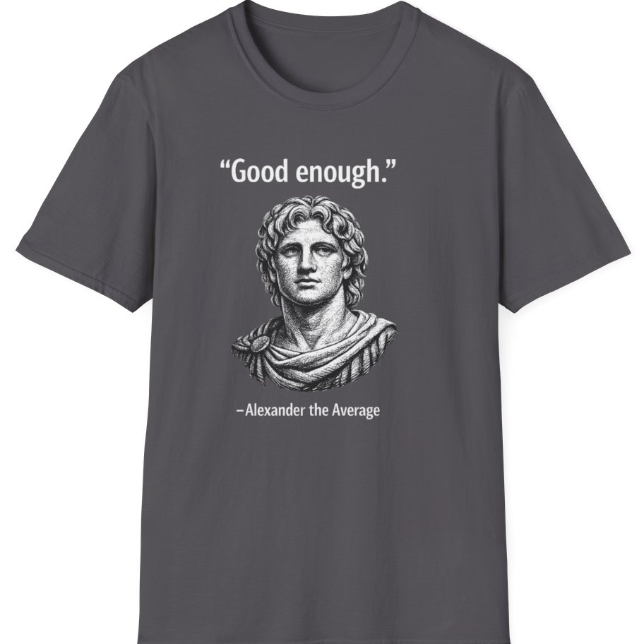 Alexander The Average Good Enough T-Shirt - Charcoal front