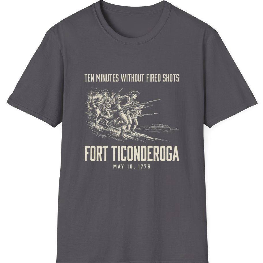 Fort Ticonderoga Ten Minutes T-Shirt - Charcoal front