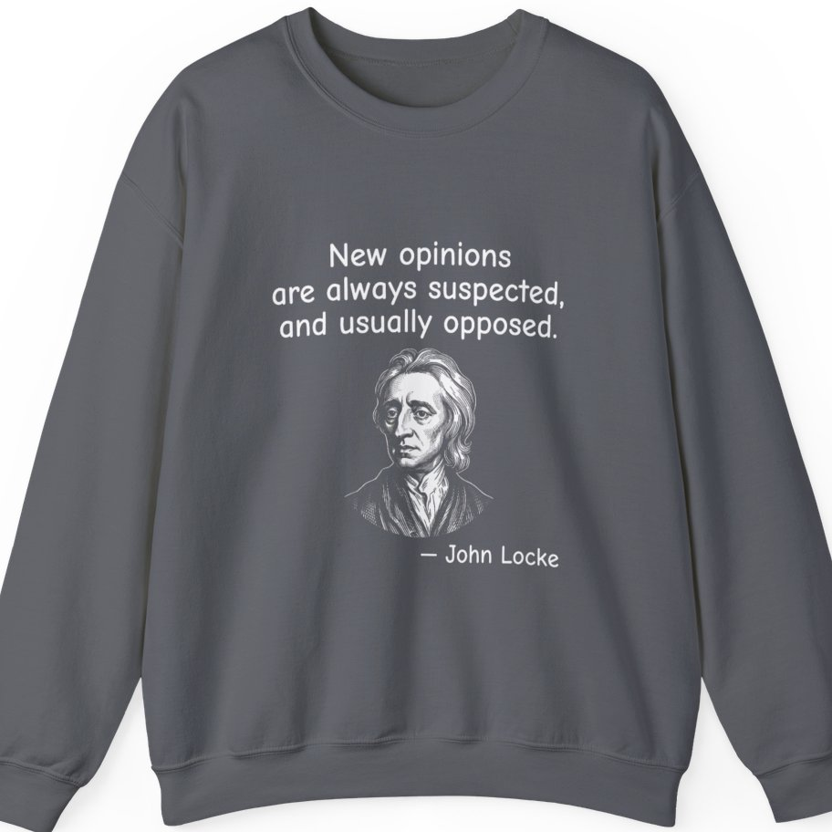 Locke New Opinions T-Shirt - Charcoal front