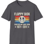 Floppy Disk Memorial T-Shirt - Charcoal front