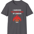 I Survived The Great Fire T-Shirt - Charcoal front
