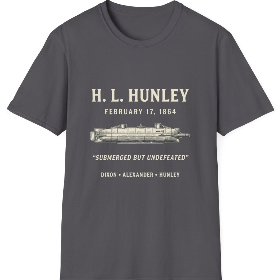 Css Hunley Submarine Memorial T-Shirt - Charcoal front