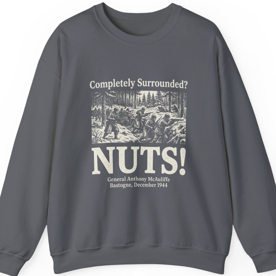 Bastogne Nuts Defiance Sweatshirt - Charcoal front