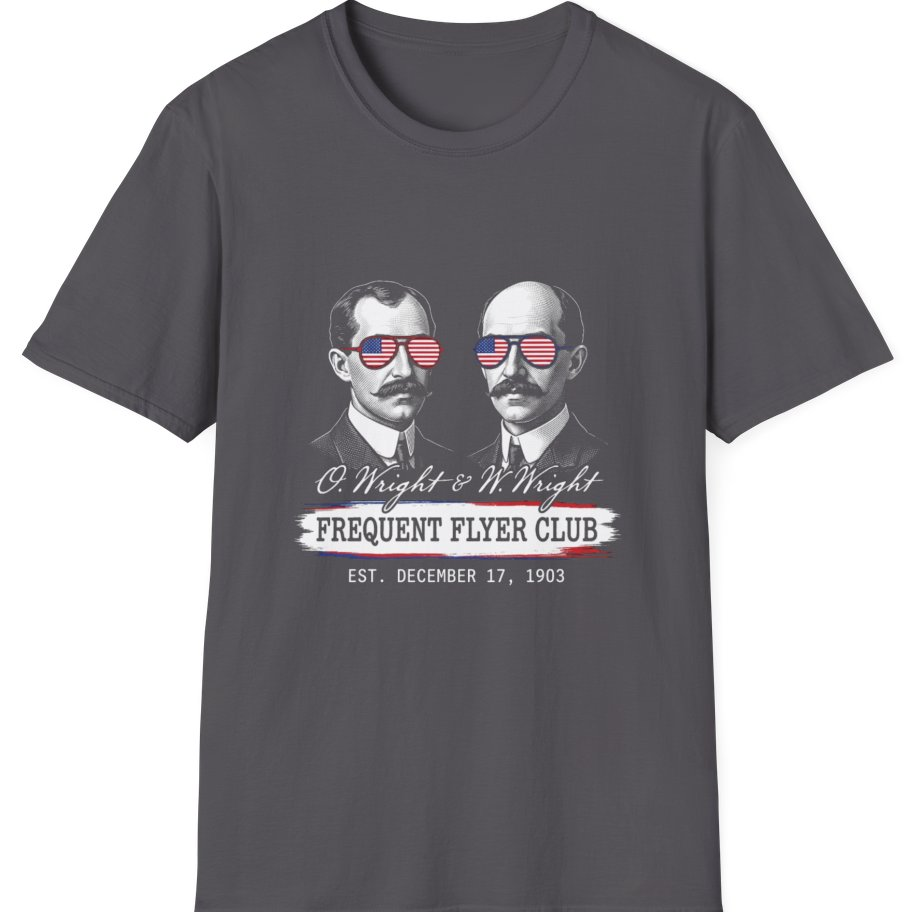 Wright Brothers Frequent Flyer T-Shirt - Charcoal front