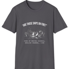 Spanish Armada Fire Ships T-Shirt - Charcoal front