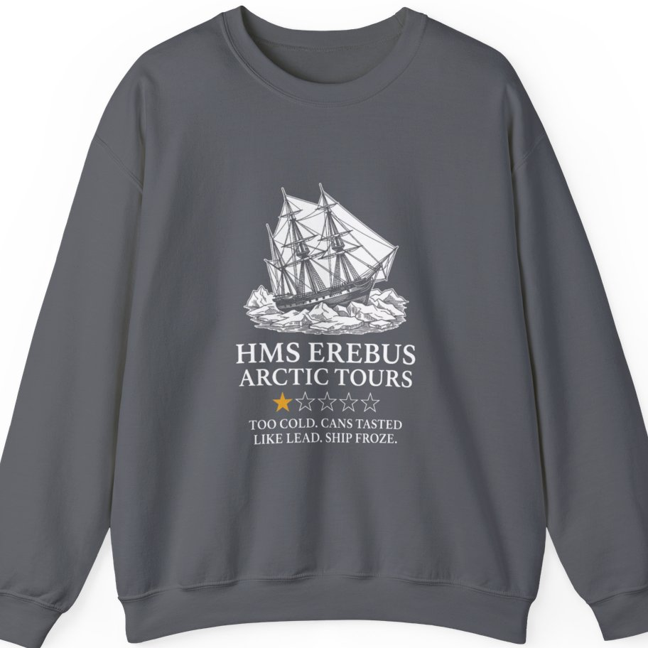 Hms Erebus Arctic Tours T-Shirt - Charcoal front