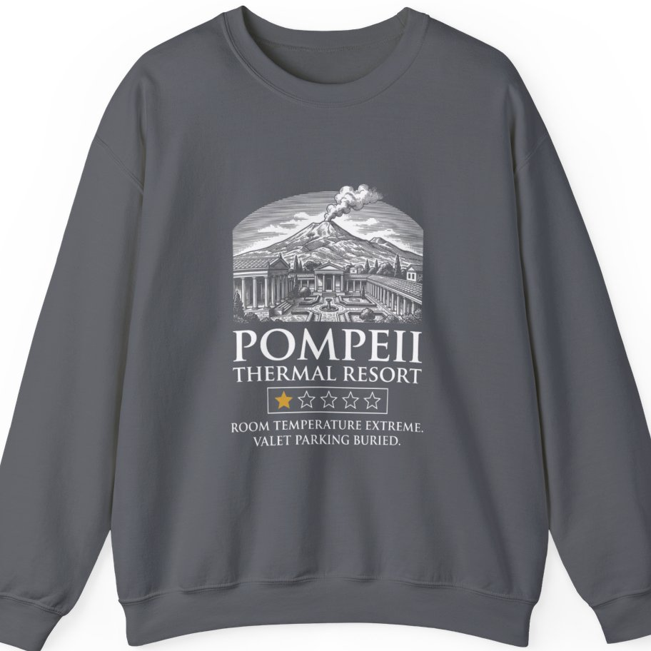 Pompeii Thermal Resort Sweatshirt - Charcoal front