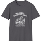 Trojan Horse Deadpan Satire T-Shirt - Charcoal front