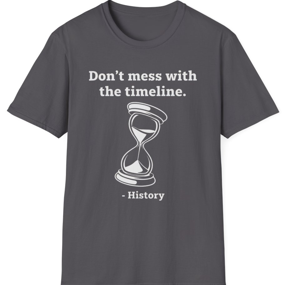 Time Travel Paradox T-Shirt - Charcoal front