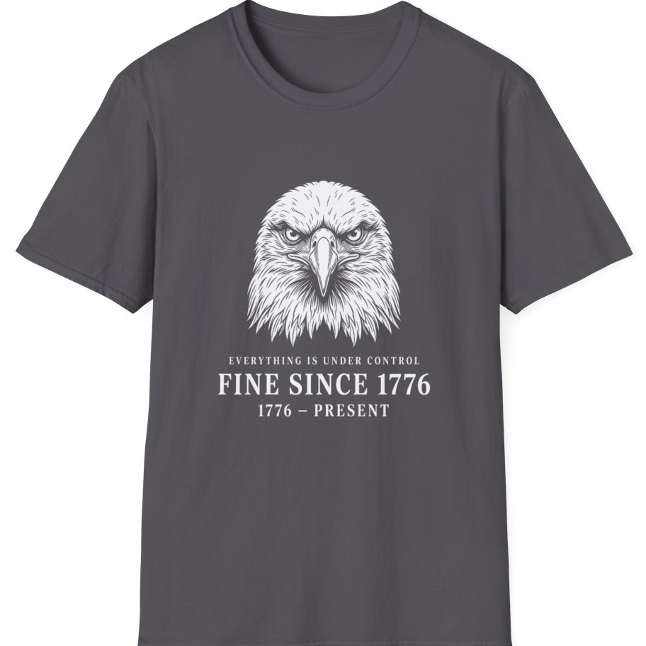 Stressed Eagle Fine Since T-Shirt - Charcoal front