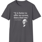 George Washington No Excuse T-Shirt - Charcoal front