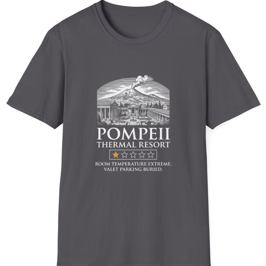 Pompeii Thermal Resort T-Shirt - Charcoal front