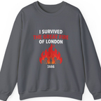 I Survived The Great Fire Sweatshirt - Charcoal front