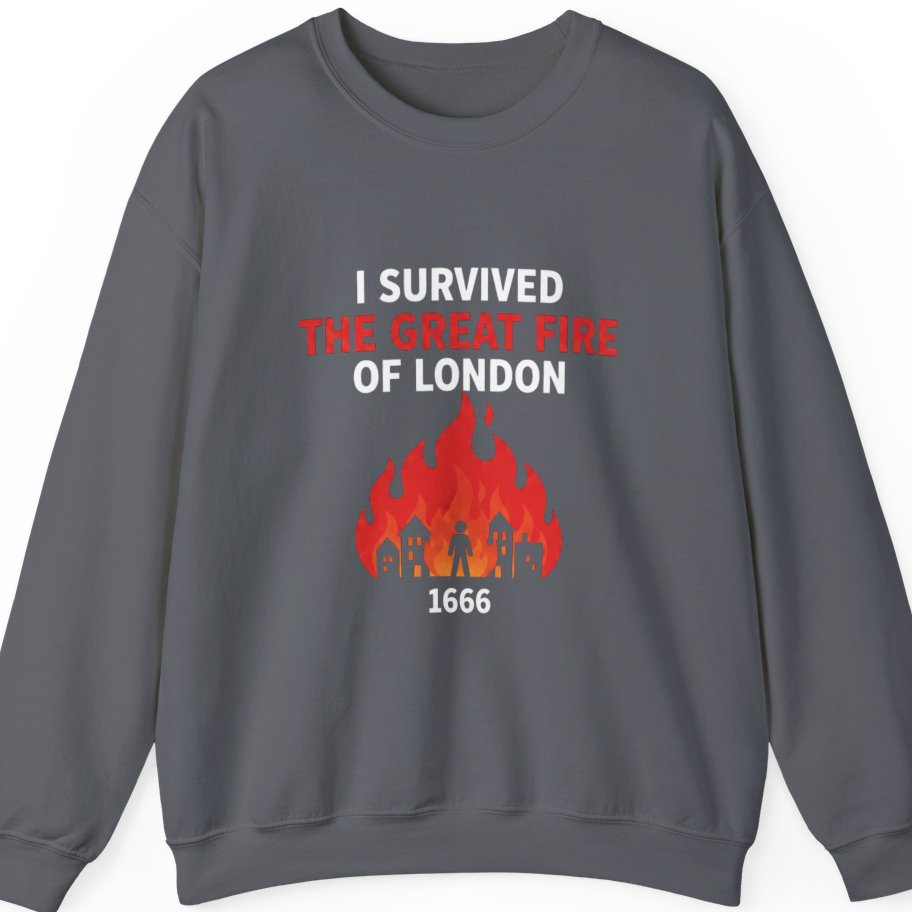 I Survived The Great Fire Sweatshirt - Charcoal front