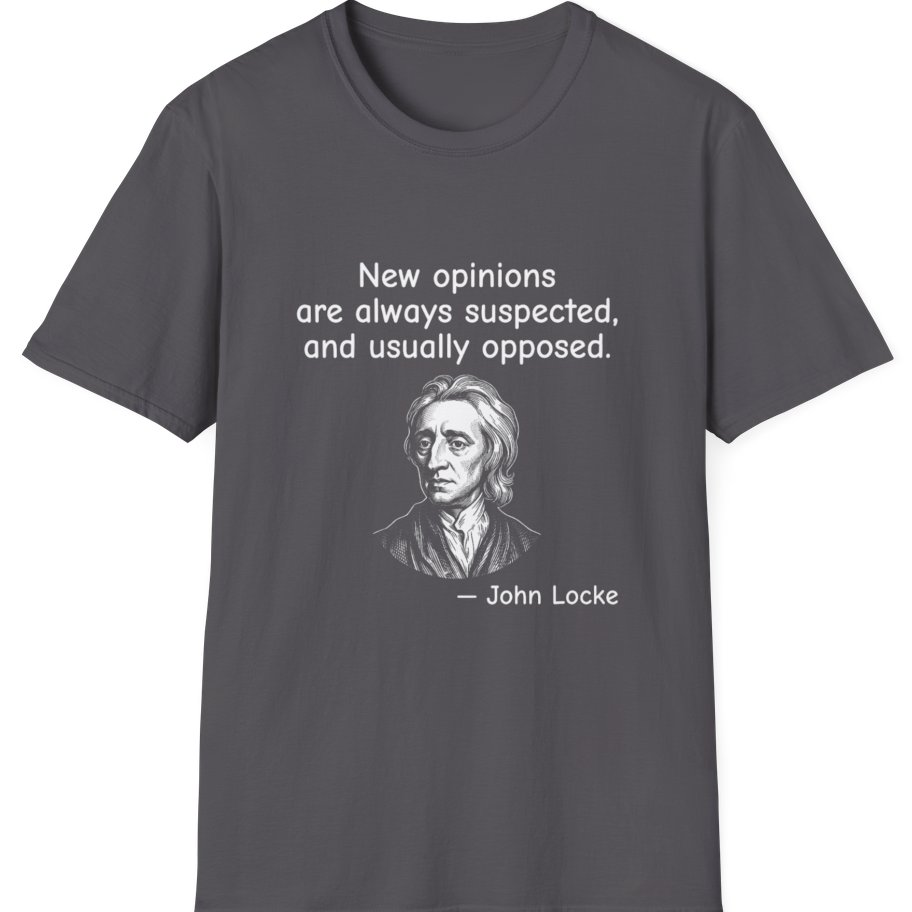 Locke New Opinions T-Shirt - Charcoal front