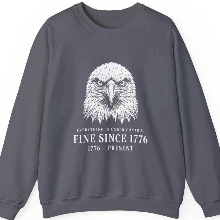 Stressed Eagle Fine Since T-Shirt - Charcoal front