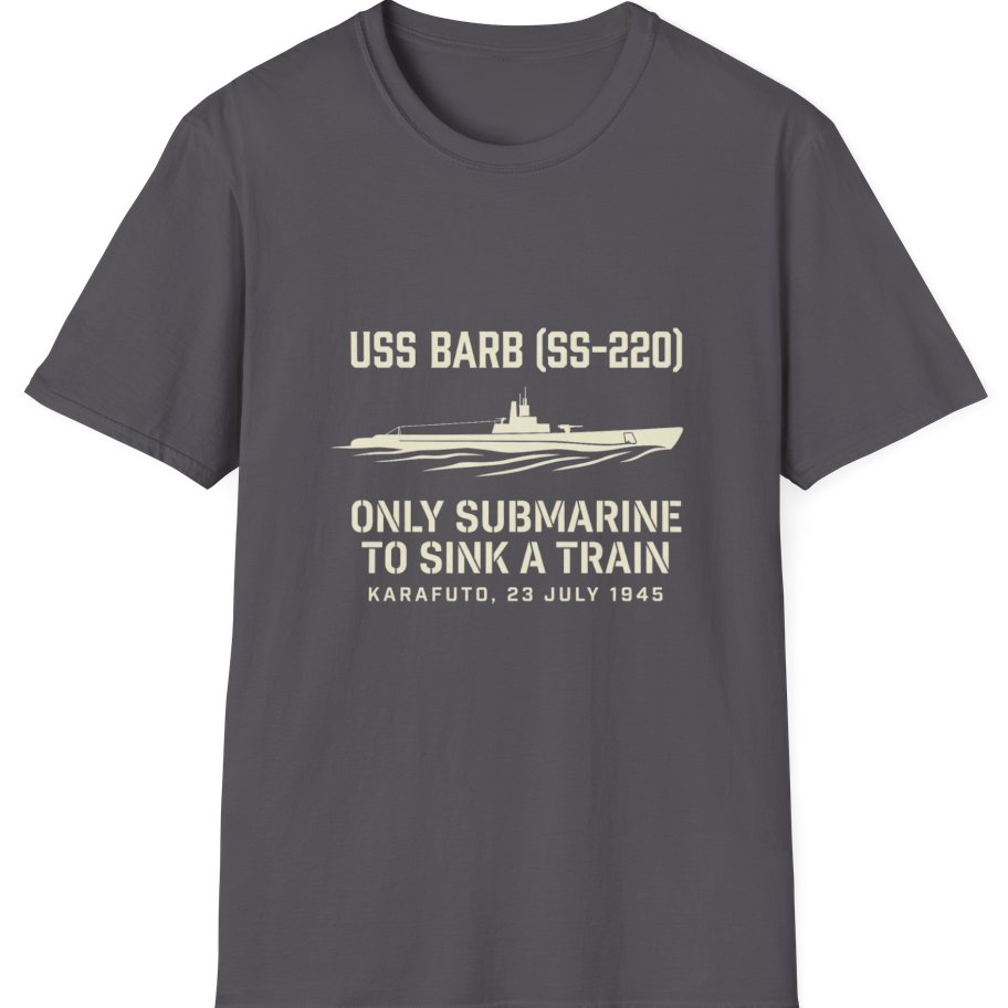 Uss Barb Ss Only Submarine T-Shirt - Charcoal front