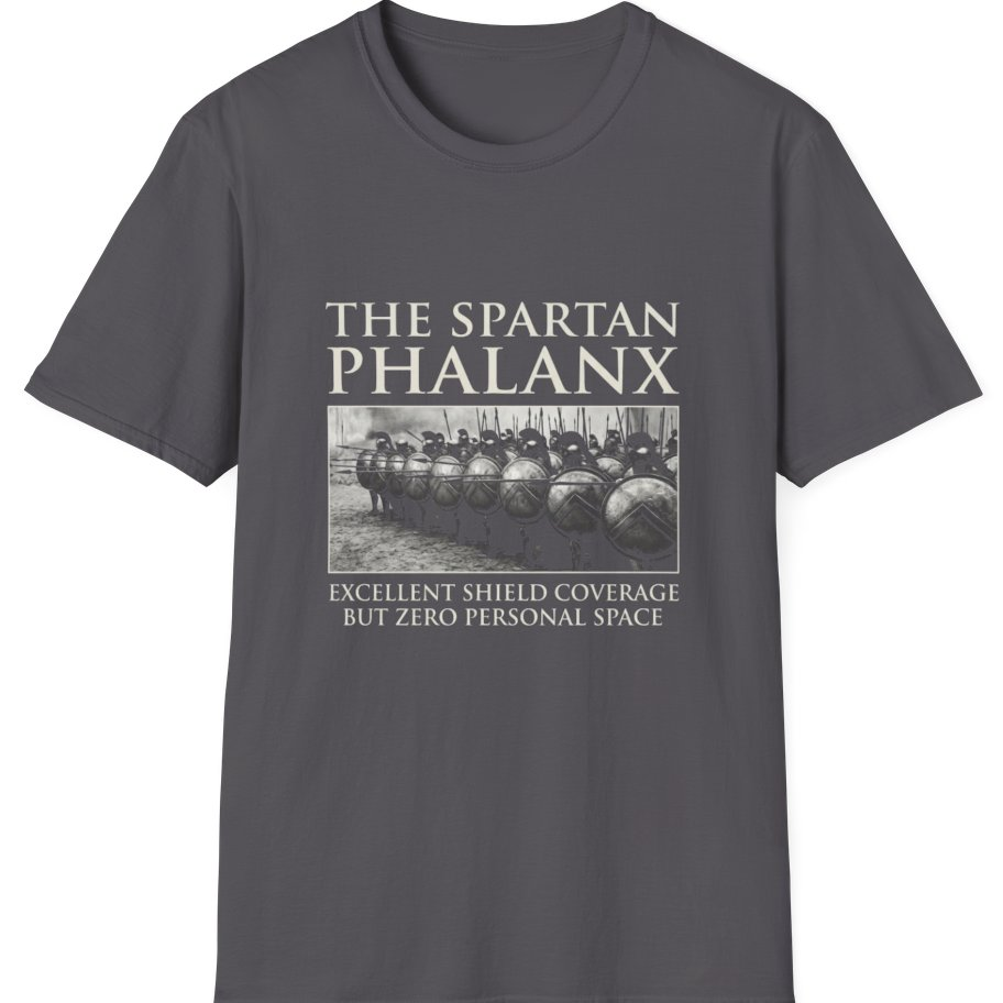 Spartan Phalanx Review T-Shirt - Charcoal front