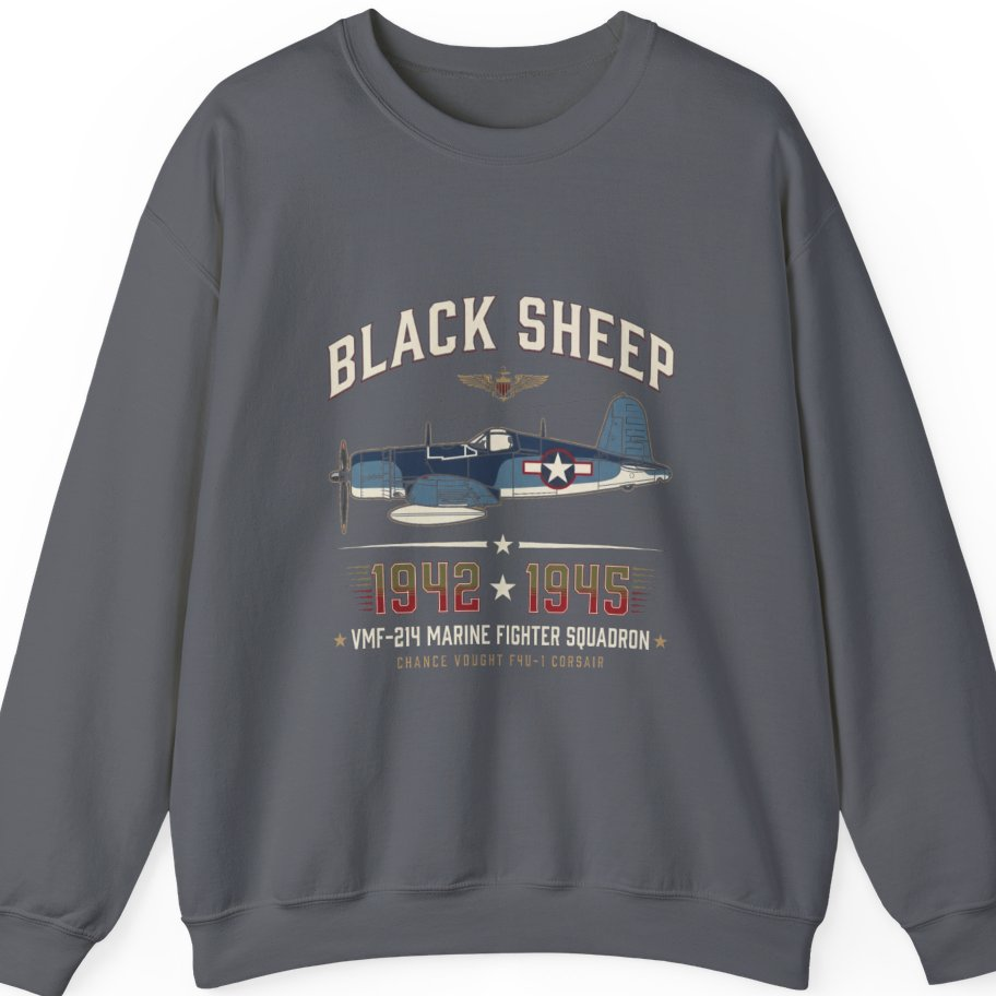Black Sheep Squadron Crest Sweatshirt - Charcoal front