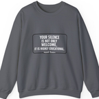 Your Silence Is Educational Sweatshirt - Charcoal front