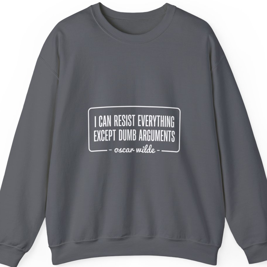 Oscar Wilde Quote Sweatshirt - Charcoal front