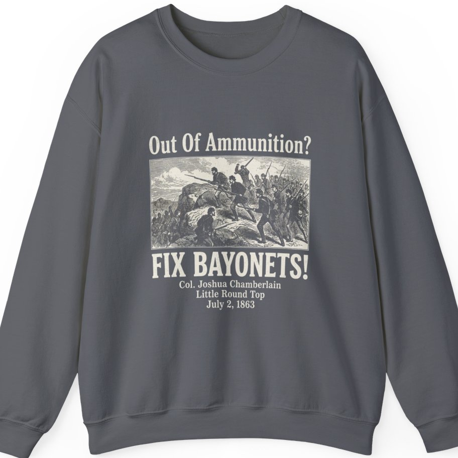 Out of Ammunition Fix Bayonets Sweatshirt - Charcoal front