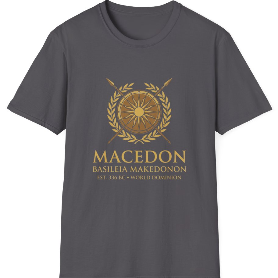 Macedonian Empire Crest T-Shirt - Charcoal front