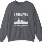 I Survived The Great Chicago Sweatshirt - Charcoal front