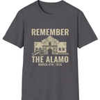 Remember the Alamo March 6th T-Shirt - Charcoal front