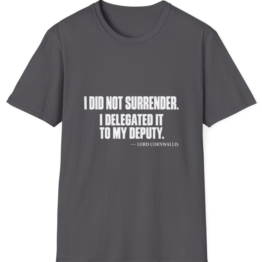 Cornwallis Delegated The Surrender T-Shirt - Charcoal front