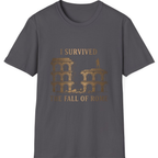 I Survived The Fall of T-Shirt - Charcoal front
